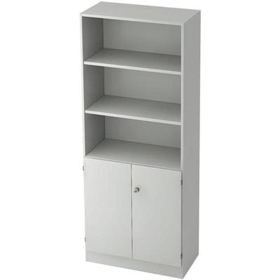 HAMMERBACHER Regalschrank »R-Line« 80 cm breit 5 OH 2 Türen unten grau, 80x200.4x42 cm