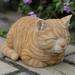 Hi-Line Gift Ltd. Sleeping Cat Tabby Statue in Orange | 5 H x 5 W x 8 D in | Wayfair 87729-B