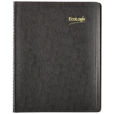 Brownline CB435WBLK 8 1/2" x 11" Black 2026 EcoLogix Soft Cover Monthly Planner