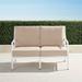 Grayson Loveseat with Cushions in White Finish - Resort Stripe Dove, Standard - Frontgate