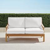 Cassara Loveseat with Cushions in Natural Finish - Resort Stripe Dove, Standard - Frontgate