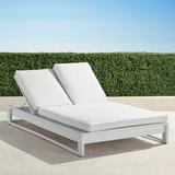 Palermo Double Chaise Lounge with Cushions in White Finish - Dove with Canvas Piping, Standard - Frontgate