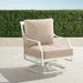 Grayson Swivel Lounge Chair with Cushions in White Finish - Resort Stripe Dove, Standard - Frontgate