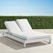 Palermo Double Chaise Lounge with Cushions in White Finish - Classic Linen Bleu - Frontgate