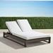 Palermo Double Chaise Lounge with Cushions in Bronze Finish - Resort Stripe Black, Standard - Frontgate