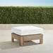 St. Kitts Ottoman in Weathered Teak with Cushion - Rain Resort Stripe Sand, Standard - Frontgate