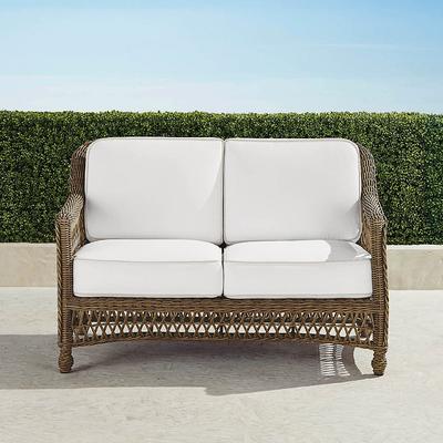 Hampton Loveseat in Driftwood Wicker - Standard, Peacock - Frontgate