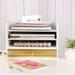 Kate and Laurel Industrious Desktop Wood Letter Tray w/ 3 Trays and Drawer Wood in White/Yellow | 8.75 H x 12.75 W x 9.75 D in | Wayfair 210022