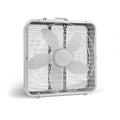 Comfort Zone 20 3-Speed Box Fan with Carry Handle for Full-Force Air Circulation White