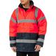 Portwest S466 Waterproof Hi-Vis Contrast Winter Traffic Jacket Red/Navy, XX-Large