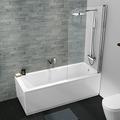 1700 x 700 Designer Square Single Ended Bath Straight Bathtub Shower Screen