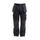 Apache Workwear Men's Site Trousers | APKHT Polycotton Holster Trouser | Black 38W x 31L | Cordura Side Cargo Pocket | Low Rise Comfort Waist | Reinforced Hem Knee Pad and Phone Pocket