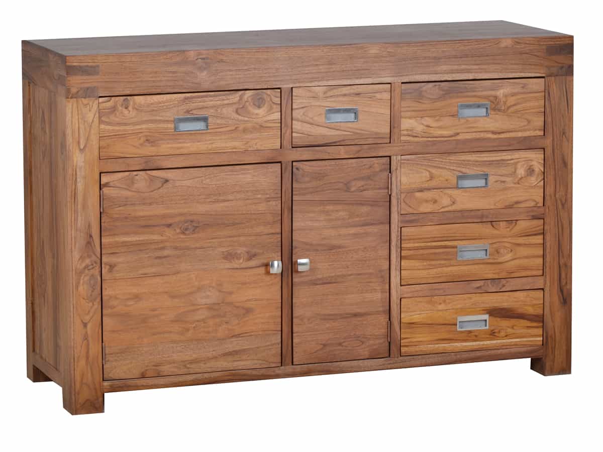 MiaMöbel Sideboard Masala - groß Massivholz Teak Modern Indien Indisch Image