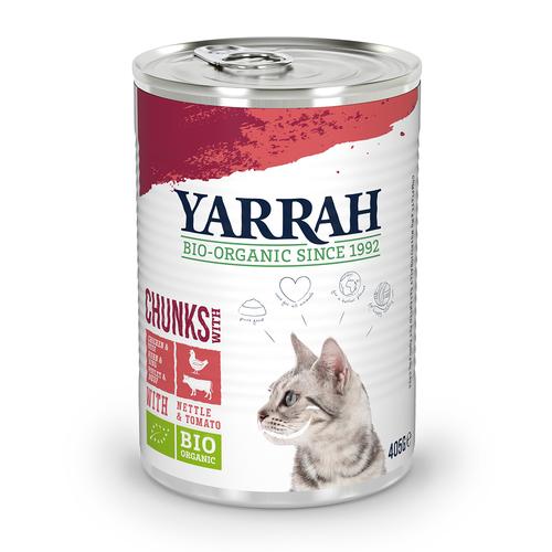 Yarrah Bio Huhn/Bio Rind + Bio Huhn/Bio Truthahn Nassfutter Katze