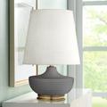 Michael Berman Nolan 27 1/2" Brass and Ash Gray Ceramic Table Lamp