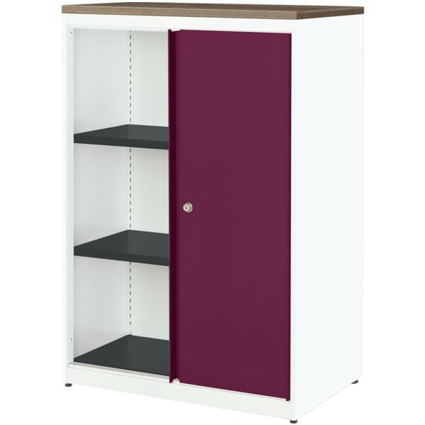 mauser Stahlschrank mit Schiebetüren »Kontoro« 85 cm violett, 85x123.5x48.2 cm