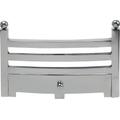 Black Country Metal Works 'The Harwood' Bright Chrome 45cm Wide Fire Fret Front For Gas Or Electric Fireplaces