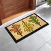 Envelor Home Les Trois Feuilles Coir (Coco) 30 in. x 18 in. Non-Slip Outdoor Door Mat Coir in Brown/White/Yellow | 18 W x 30 D in | Wayfair