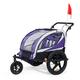 SAMAX Children Bike Trailer 2in1 Kids Jogger Stroller with Suspension 360° rotatable Childs Bicycle Trailer Transport Buggy Carrier for 2 Kids in Purple - Black Frame