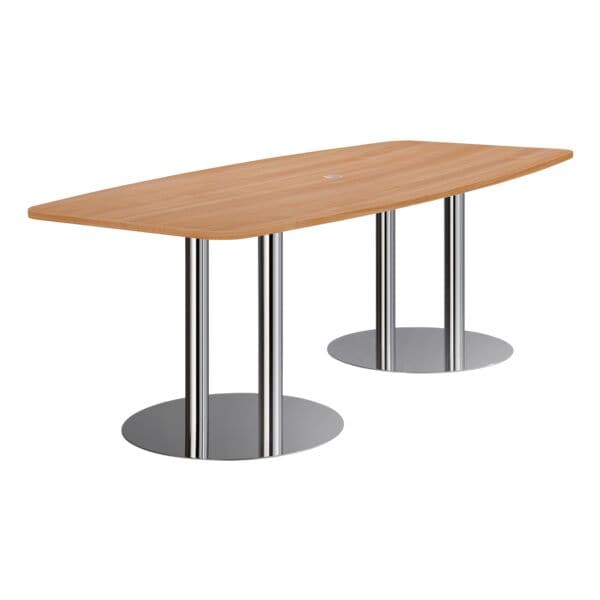 HAMMERBACHER Konferenztisch KT22S »Meeting« Tonnenform 220 cm braun, 220x75.5x103 cm Image