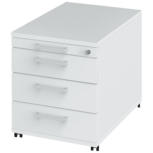 röhr Rollcontainer »Objekt Plus« mit klassischen Schubladen extra tief weiß, 43.1x53.7x79 cm