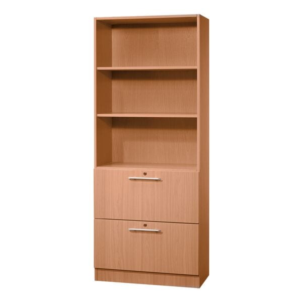 HAMMERBACHER Mehrzweckregal »Q-Line« 80 cm breit 2 Schübe braun, 80x200.4x42 cm Image