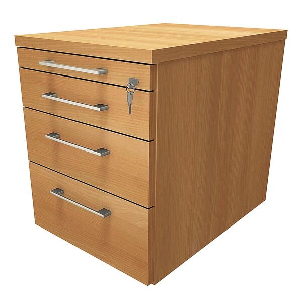 fm Büromöbel Schubladen Rollcontainer »Oldenburg« einheitliches Dekor braun, 43.4x54x60 cm Image