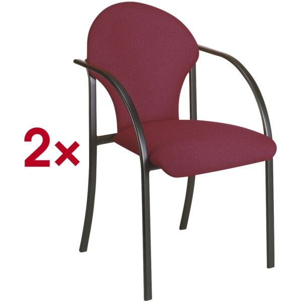 Nowy Styl 2er-Set Stapelstühle »Visa black« rot, 45x47 cm