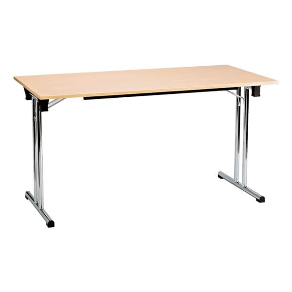 SODEMATUB Klapptisch 140 cm Gestell chromfarben braun, 140 cm