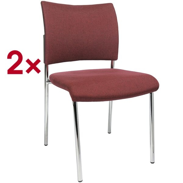 Topstar 2er-Set Stapelstühle »Visit 10« ohne Armlehnen rot, 48x46 cm Image