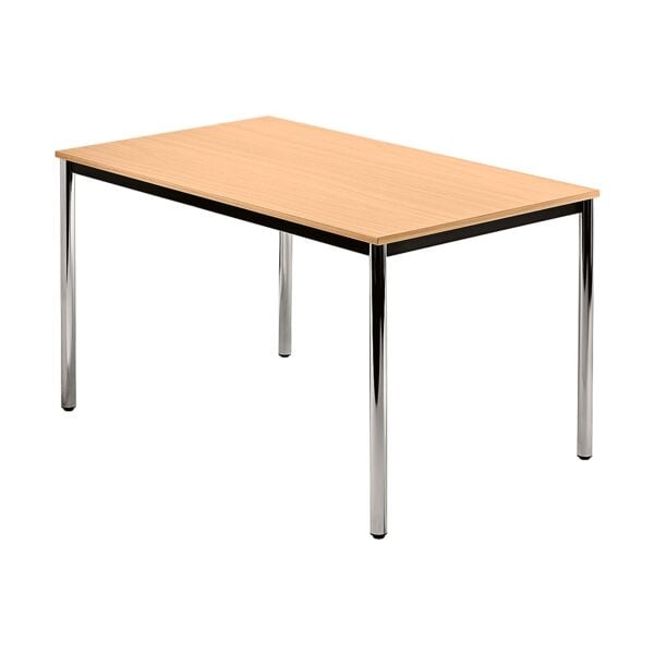 HAMMERBACHER Konferenztisch DR12 »Barcelona« 120x80 cm Rechteckform Gestell silber braun, 120x72 cm