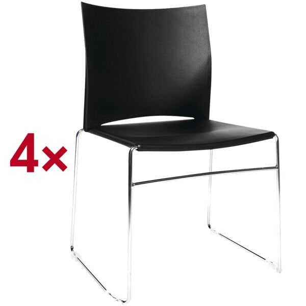 Topstar 4er-Set Stapelstühle »W-Chair« schwarz, 45x45 cm Image