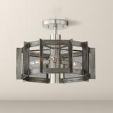 Baxter 16 1/4"W Iron w/ Satin Platinum 3-Light Ceiling Light