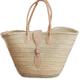 Traditional Large French Style Basket Bag with Buckle and Padded Shoulder Straps: Joanna