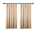 WOLTU Pair of Pencil Pleat Blackout Curtains Thermal Insulated Tape Top Damask Curtain Panels for Bedroom Living Room Nursery with Two Tiebacks, Champange, 53"x69"(135x175cm), VH5888ch-2