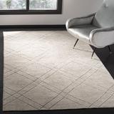 Gray/Green 48 x 0.15 in Indoor Area Rug - Charlton Home® Bradenton Geometric Hand-Knotted Khaki/Gray Area Rug Cotton/Bamboo Slat & Seagrass | Wayfair