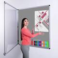 Wonderwall Classic Tamperproof Lockable noticeboard 90x90cm with 2 Matching Locks and Keys (Grey)