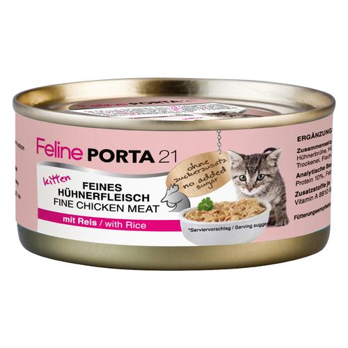 6x156g Kittennassfutter, Hühnerfleisch mit Reis Porta 21