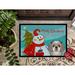 Caroline's Treasures Snowman w/ Shih Tzu Non-Slip Outdoor Door Mat Synthetics in Green/Blue | 18 W x 27 D in | Wayfair BB1870MAT