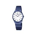 Lotus Women's Quartz Watch with Silver Dial Analogue Display and Blue Stainless Steel Plated Bracelet 18283/1