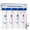 iSpring CU-A4 0.01μm Ultra-Filtration Under Sink Water Filter System, Tankless 4-Stage High Capacity, Remove 99.99% Contaminants, Quick Filter Change with Chrome Faucet, White