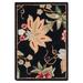 Black 20 x 0.59 in Indoor Area Rug - Lark Manor™ Hollander Floral Handmade Looped/Hooked Wool Area Rug Wool | 20 W x 0.59 D in | Wayfair