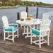 POLYWOOD® Palm Coast 5-Piece Round Farmhouse Outdoor Dining Set Plastic in White | Wayfair PWS240-1-WH