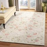 Green/White 93 x 0.25 in Area Rug - Lark Manor™ Hollander Floral Hand-Hooked Wool Beige/Green Area Rug Wool | 93 W x 0.25 D in | Wayfair