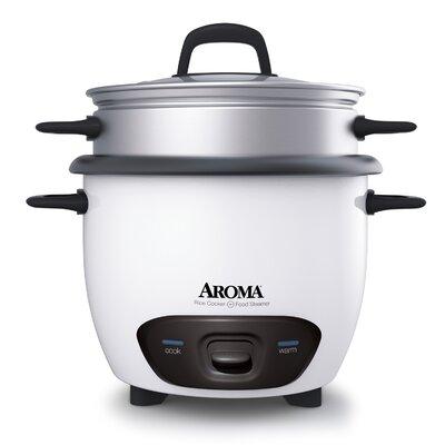 Aroma 14-Cup Pot Style Rice Cooker & Food Steamer Set Aluminum/Stainless Steel | 14.2 H x 9.4 W x 9.4 D in | Wayfair ARC-747-1NGR