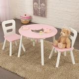 KidKraft 3 Piece Round Table & Chair Set Wood in Pink/White | 17.4 H x 23.45 W in | Wayfair 26165