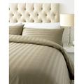 Luxurious 800 Thread Count Cotton Rich Satin Stripe Duvet Bed Cover with Housewife Pillowcases | 800 TC Hotel Striped Bedding (Double/Mocha)