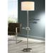 360 Lighting Caper 60 1/2" Nickel Tray Table USB and Outlet Floor Lamp