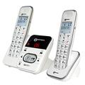 Geemarc Amplidect 295 Twin - Loud Cordless DECT Phone and Additional Handset with Answer Machine and Big Buttons for the Elderly - Low to Medium Hearing Loss - Hearing Aid Compatible - UK Version