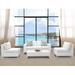 TK Classics Miami 5 Piece Sofa Seating Group w/ Cushions Synthetic Wicker/All - Weather Wicker/Wicker/Rattan in White | Outdoor Furniture | Wayfair